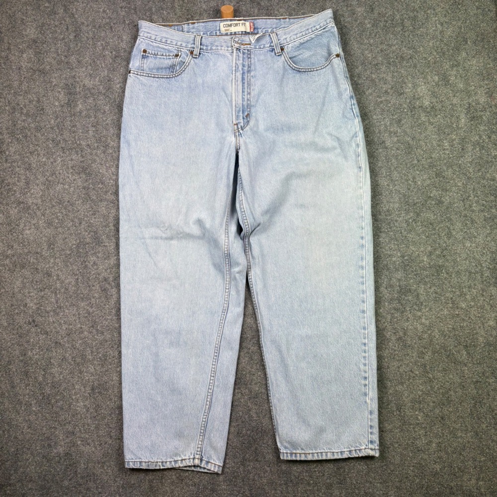 Levi's 560 Jeans Mens 38x30 Light Wash Comfort Fit Tapered Leg Baggy Denim 0394